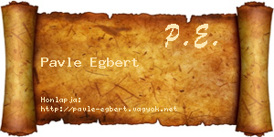 Pavle Egbert névjegykártya